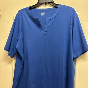 Lands end split neck tee, size 1X, NEW